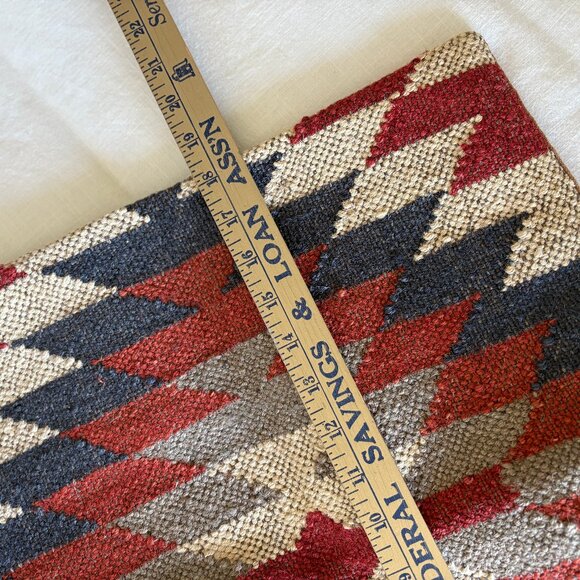 Kilim 18x18 Jute Throw Pillow Cover - Picture 6 of 7